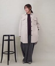 ZMUCE25310 al'aise modulation(アレーズモジュレーション) ウールブレンドシャツコート ベージュ