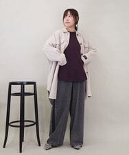 ZMUCE25310 al'aise modulation(アレーズモジュレーション) ウールブレンドシャツコート ベージュ