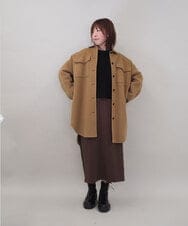 ZMUCE25310 al'aise modulation(アレーズモジュレーション) ウールブレンドシャツコート ベージュ