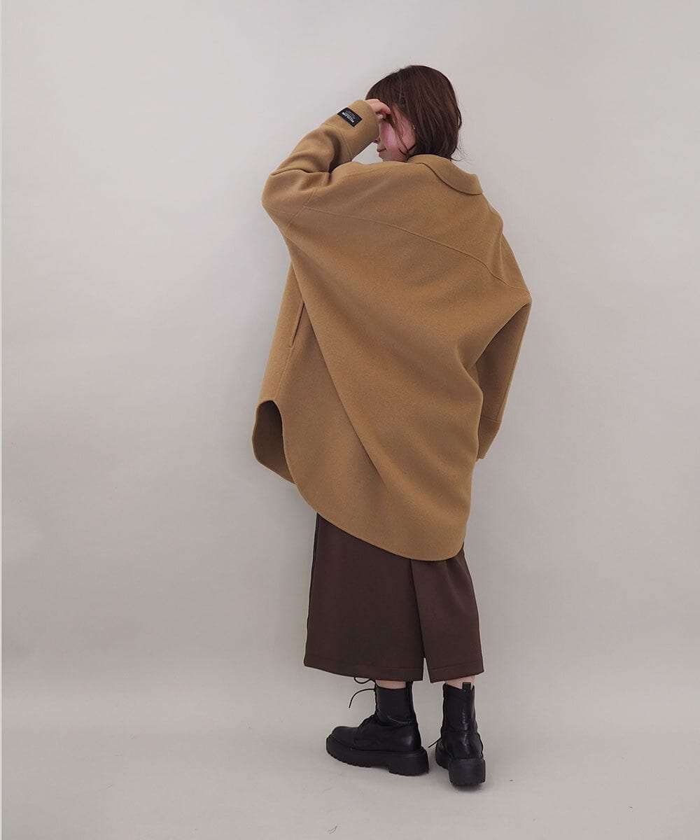 ZMUCE25310 al'aise modulation(アレーズモジュレーション) ウールブレンドシャツコート ベージュ