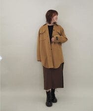 ZMUCE25310 al'aise modulation(アレーズモジュレーション) ウールブレンドシャツコート ベージュ