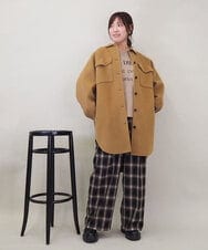 ZMUCE25310 al'aise modulation(アレーズモジュレーション) ウールブレンドシャツコート ベージュ