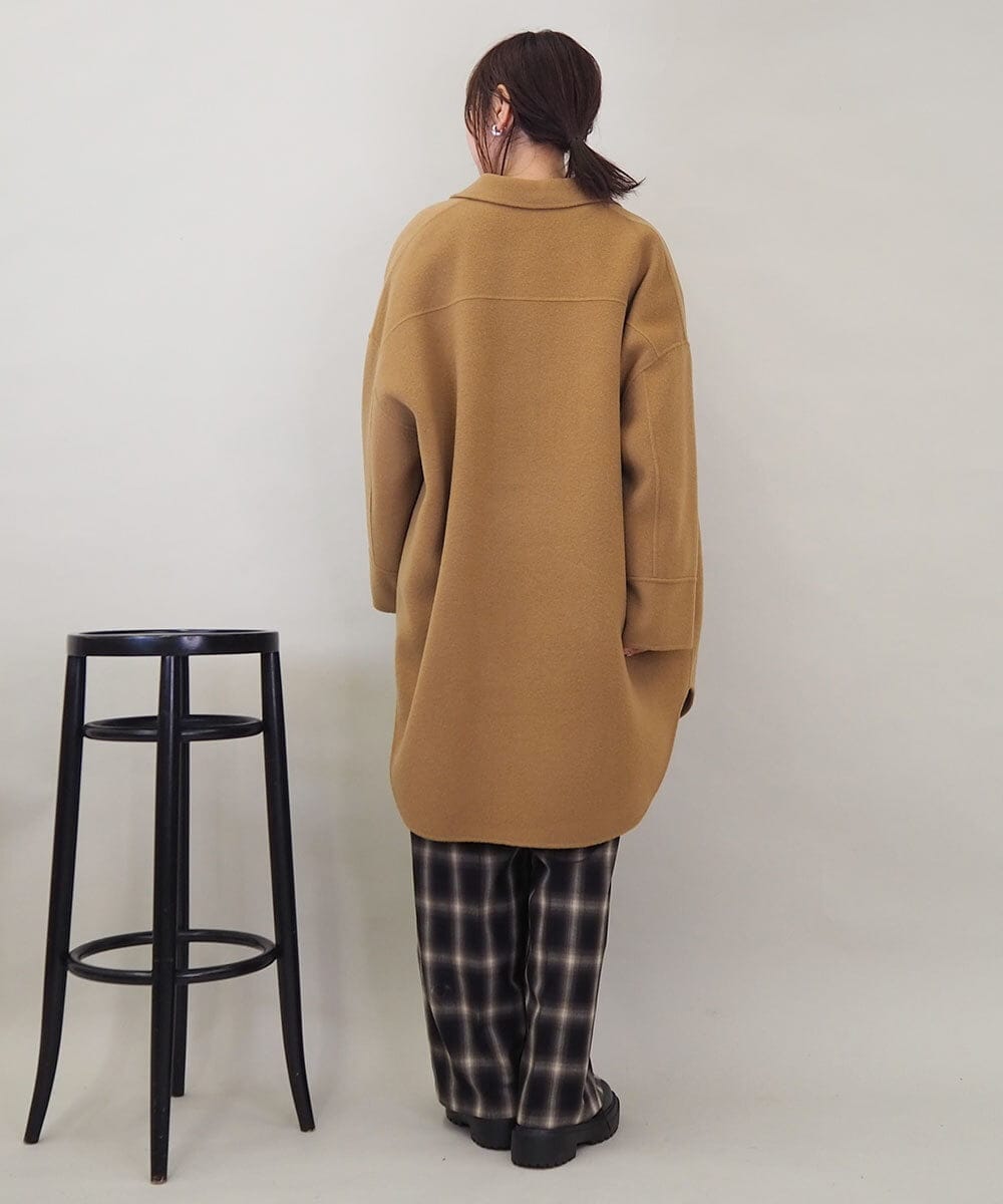 ZMUCE25310 al'aise modulation(アレーズモジュレーション) ウールブレンドシャツコート ベージュ