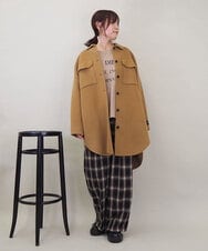 ZMUCE25310 al'aise modulation(アレーズモジュレーション) ウールブレンドシャツコート ベージュ