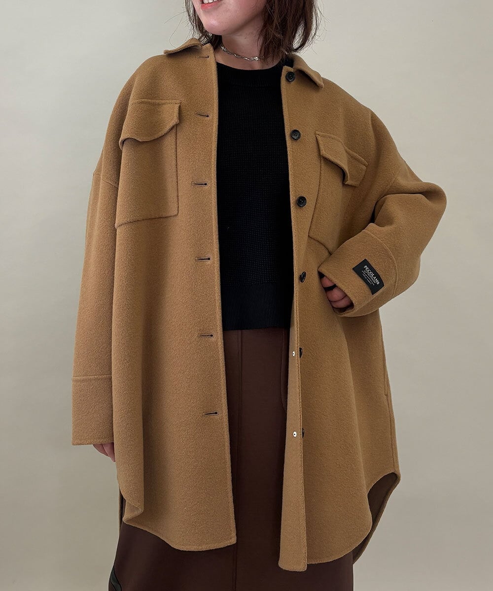 ZMUCE25310 al'aise modulation ウールブレンドシャツコート