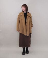 ZMUCE25310 al'aise modulation(アレーズモジュレーション) ウールブレンドシャツコート ベージュ