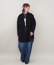 ZMUCE25310 al'aise modulation(アレーズモジュレーション) ウールブレンドシャツコート ブラック