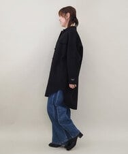 ZMUCE25310 al'aise modulation(アレーズモジュレーション) ウールブレンドシャツコート ブラック