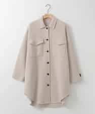 ZMUCE25310 al'aise modulation(アレーズモジュレーション) ウールブレンドシャツコート ベージュ