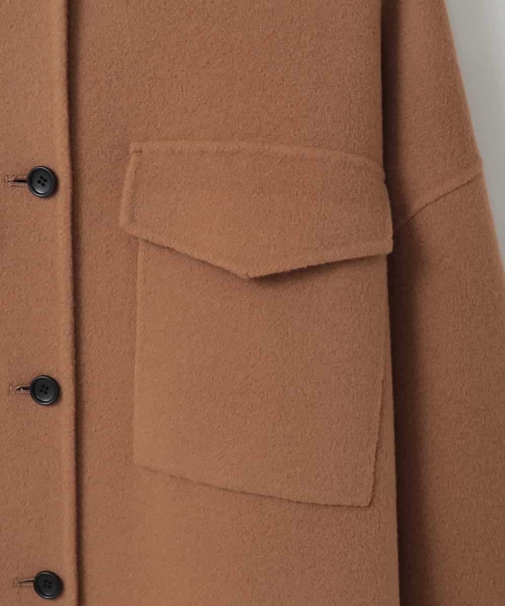 ZMUCE25310 al'aise modulation(アレーズモジュレーション) ウールブレンドシャツコート ベージュ