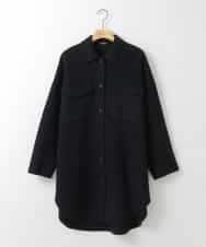 ZMUCE25310 al'aise modulation(アレーズモジュレーション) ウールブレンドシャツコート ブラック
