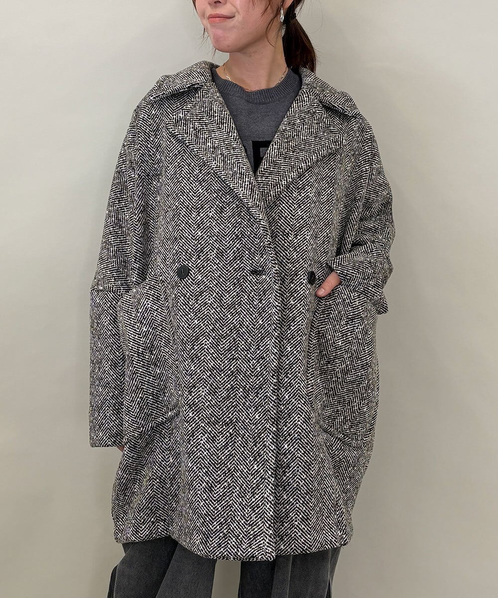 ZMUCE26290 al'aise modulation 裏起毛コクーンシルエットコート