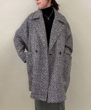 ZMUCE26290 al'aise modulation(アレーズモジュレーション) 裏起毛コクーンシルエットコート ブラック