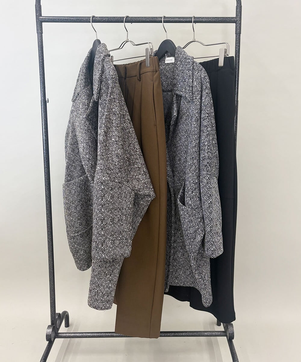 ZMUCE26290 al'aise modulation(アレーズモジュレーション) 裏起毛コクーンシルエットコート ブラック