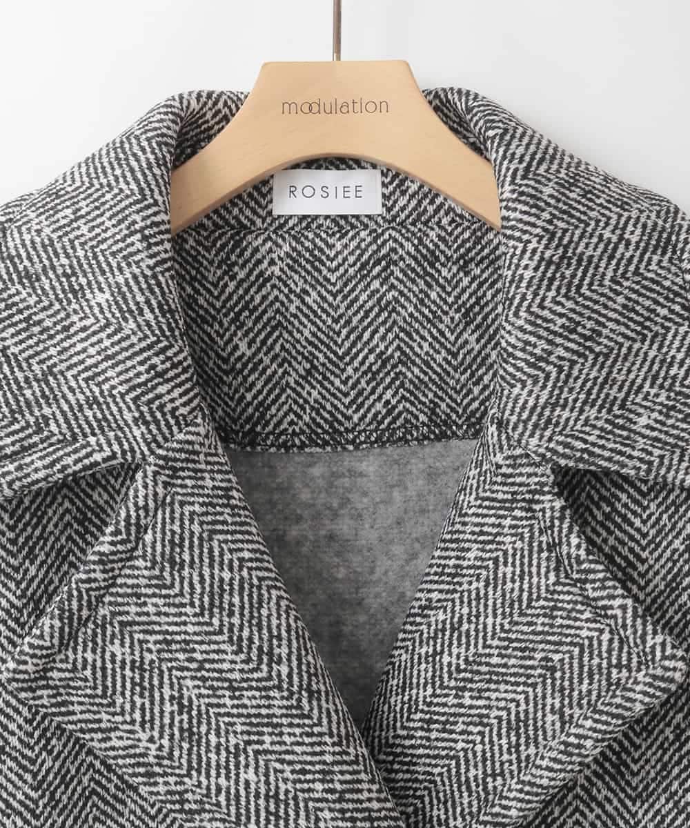 ZMUCE26290 al'aise modulation(アレーズモジュレーション) 裏起毛コクーンシルエットコート ブラック