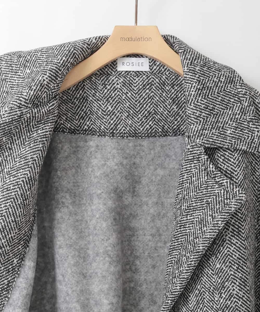 ZMUCE26290 al'aise modulation(アレーズモジュレーション) 裏起毛コクーンシルエットコート ブラック