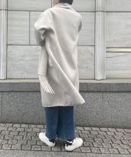 ZMUCW05390 al'aise modulation(アレーズモジュレーション) ストール付きノーカラーウールコート アイボリー