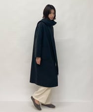 ZMUCW05390 al'aise modulation(アレーズモジュレーション) ストール付きノーカラーウールコート ダークグレー