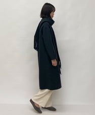 ZMUCW05390 al'aise modulation(アレーズモジュレーション) ストール付きノーカラーウールコート ダークグレー