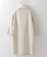 ZMUCW05390 al'aise modulation(アレーズモジュレーション) ストール付きノーカラーウールコート アイボリー