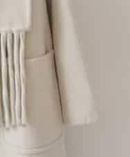 ZMUCW05390 al'aise modulation(アレーズモジュレーション) ストール付きノーカラーウールコート アイボリー