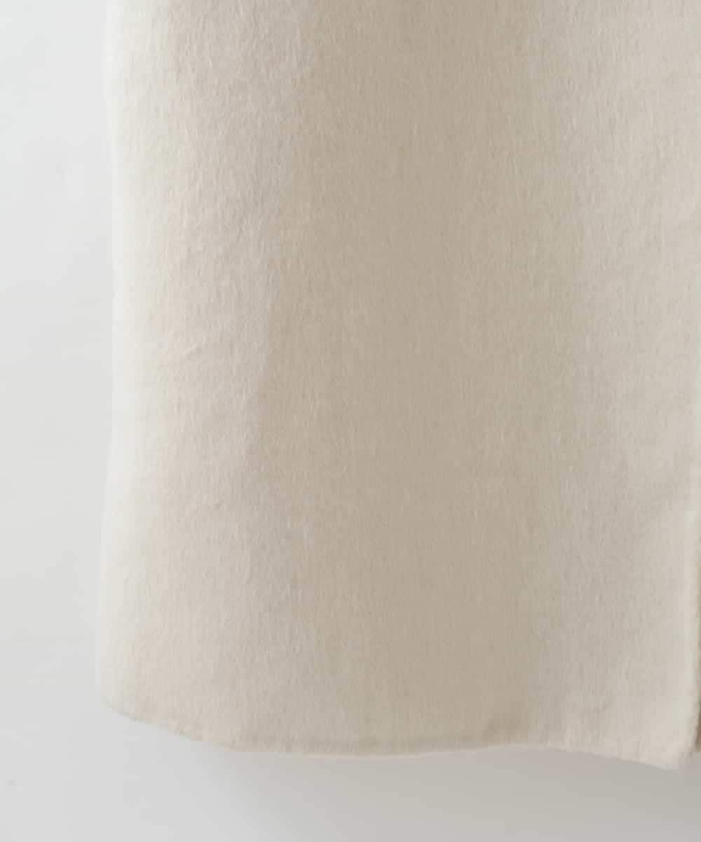 ZMUCW05390 al'aise modulation(アレーズモジュレーション) ストール付きノーカラーウールコート アイボリー