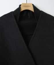 ZMUCW05390 al'aise modulation(アレーズモジュレーション) ストール付きノーカラーウールコート ダークグレー