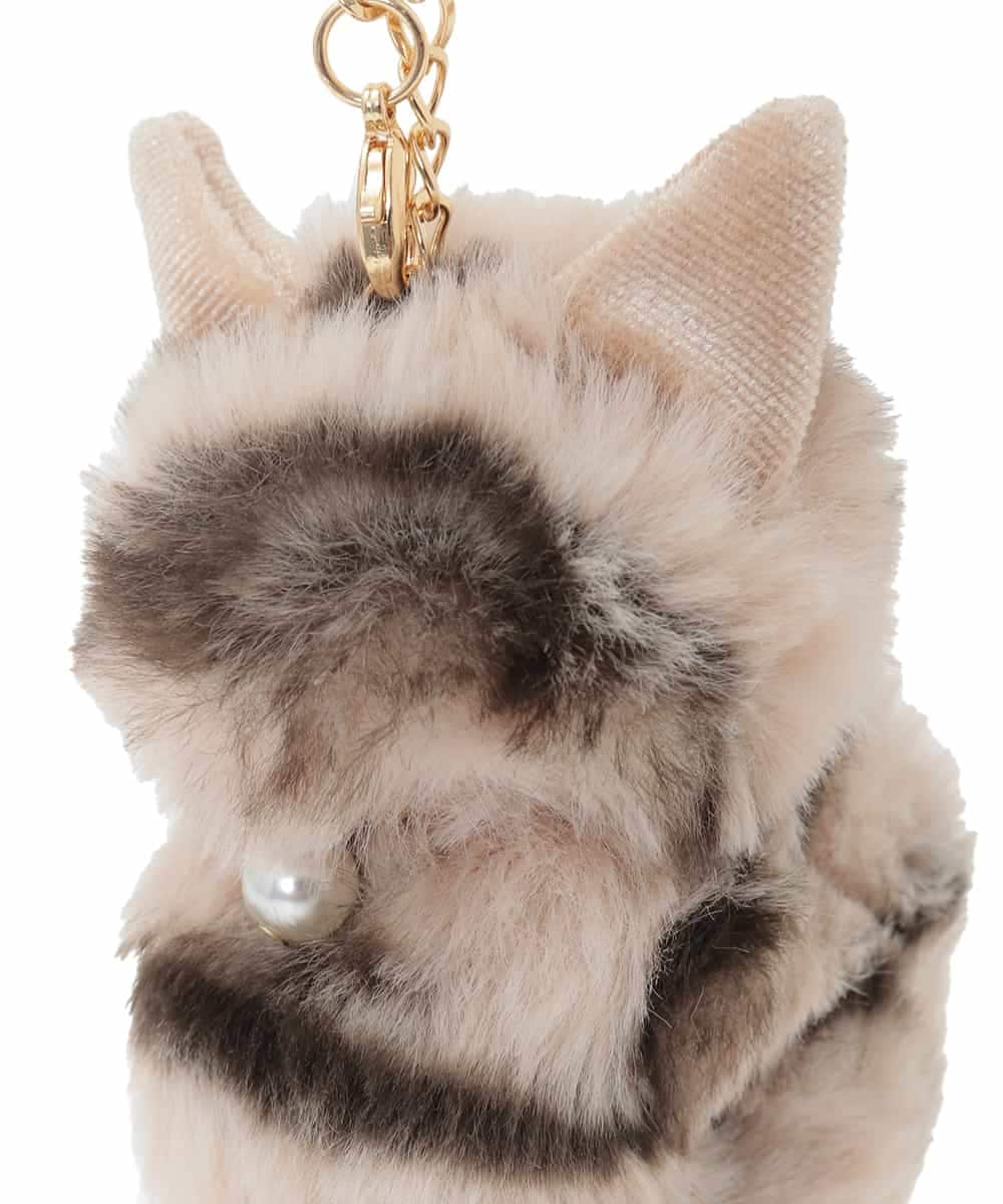 ZMYAE01026 al'aise modulation(アレーズモジュレーション) キャットホルダーバッグチャーム ライトグレー