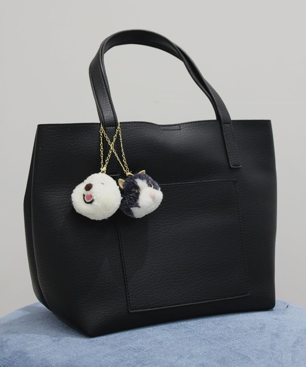 ZMYAE02029 al'aise modulation(アレーズモジュレーション) もこもこアニマルバッグチャーム ホワイト(ホワイトプードル)