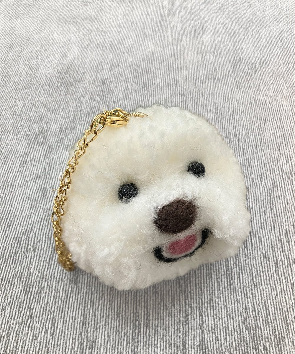 ZMYAE02029 al'aise modulation(アレーズモジュレーション) もこもこアニマルバッグチャーム ホワイト(ホワイトプードル)