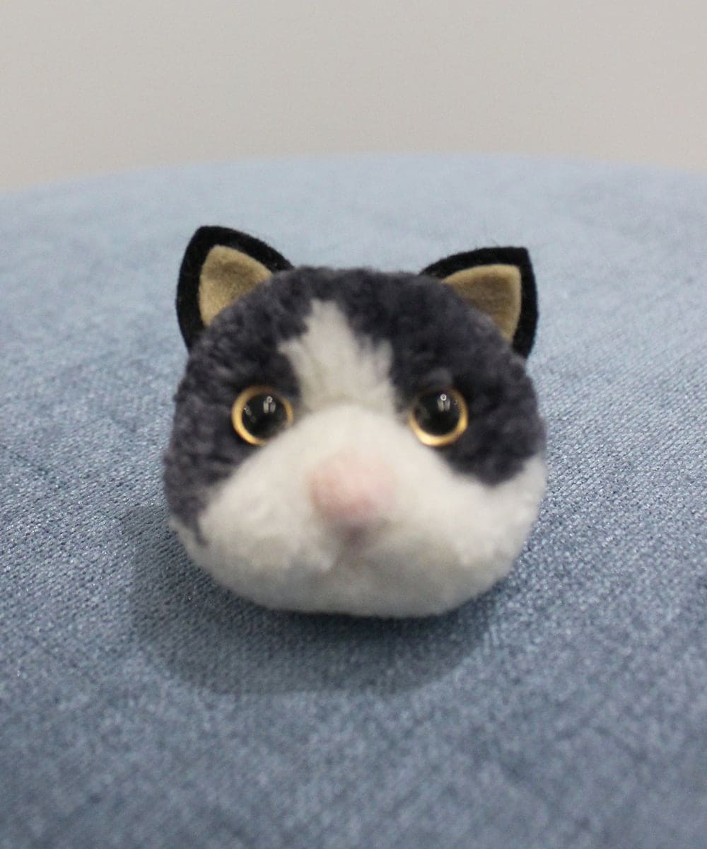 ZMYAE02029 al'aise modulation(アレーズモジュレーション) もこもこアニマルバッグチャーム グレー(グレーねこ)