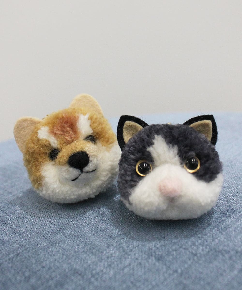 ZMYAE02029 al'aise modulation(アレーズモジュレーション) もこもこアニマルバッグチャーム グレー(グレーねこ)