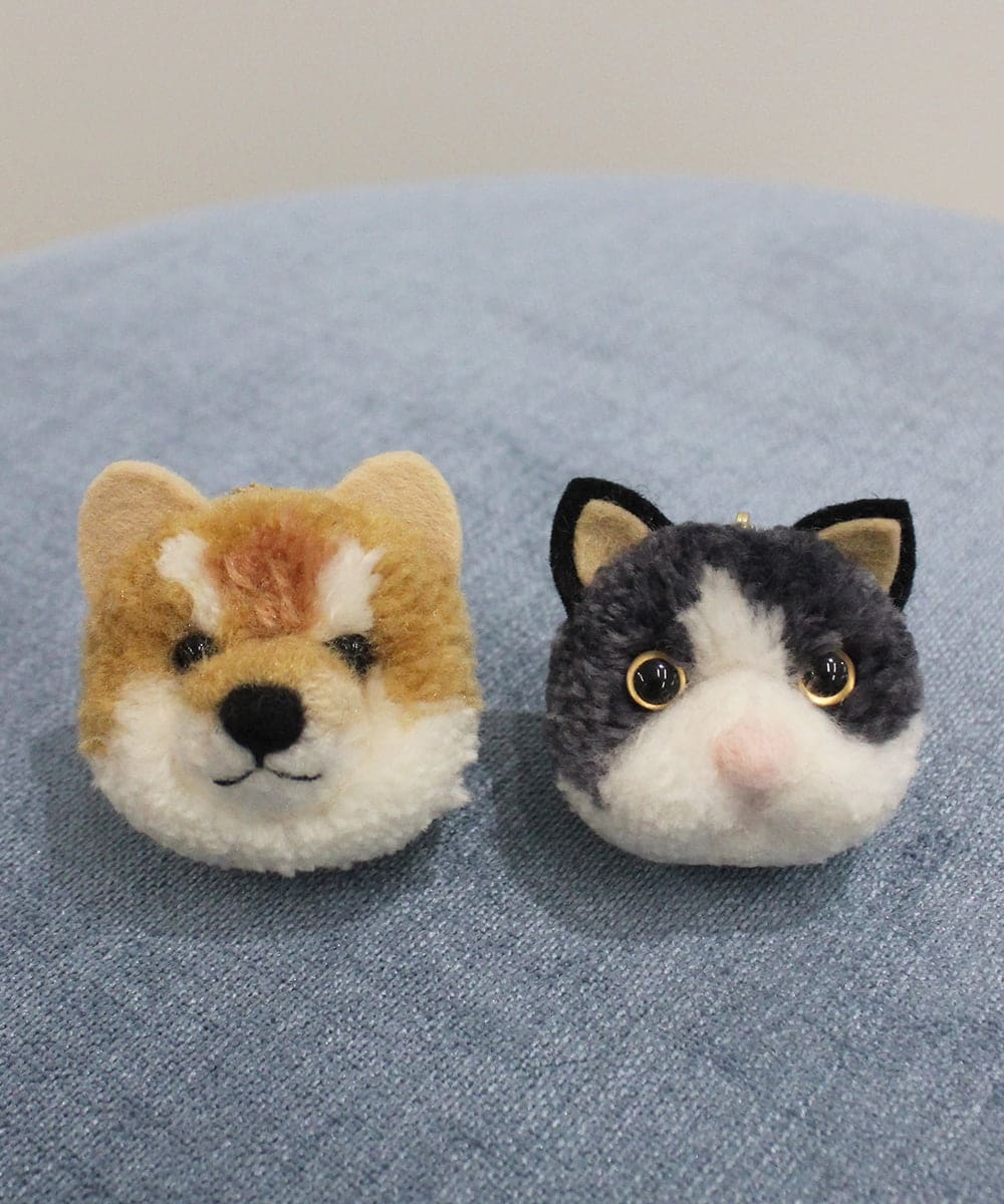 ZMYAE02029 al'aise modulation(アレーズモジュレーション) もこもこアニマルバッグチャーム グレー(グレーねこ)