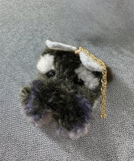 ZMYAE02029 al'aise modulation(アレーズモジュレーション) もこもこアニマルバッグチャーム ダークグレー(シュナウザー)