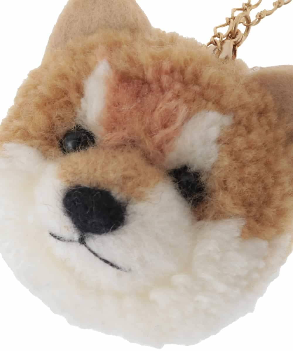 ZMYAE02029 al'aise modulation(アレーズモジュレーション) もこもこアニマルバッグチャーム ベージュ(ベージュ柴犬)