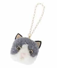 ZMYAE02029 al'aise modulation(アレーズモジュレーション) もこもこアニマルバッグチャーム グレー(グレーねこ)