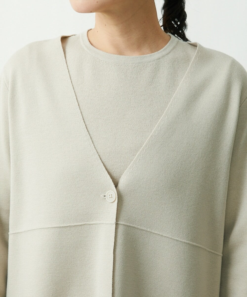 ZZSCS02270 modulation 切替デザインミラノカーディガン ベージュ