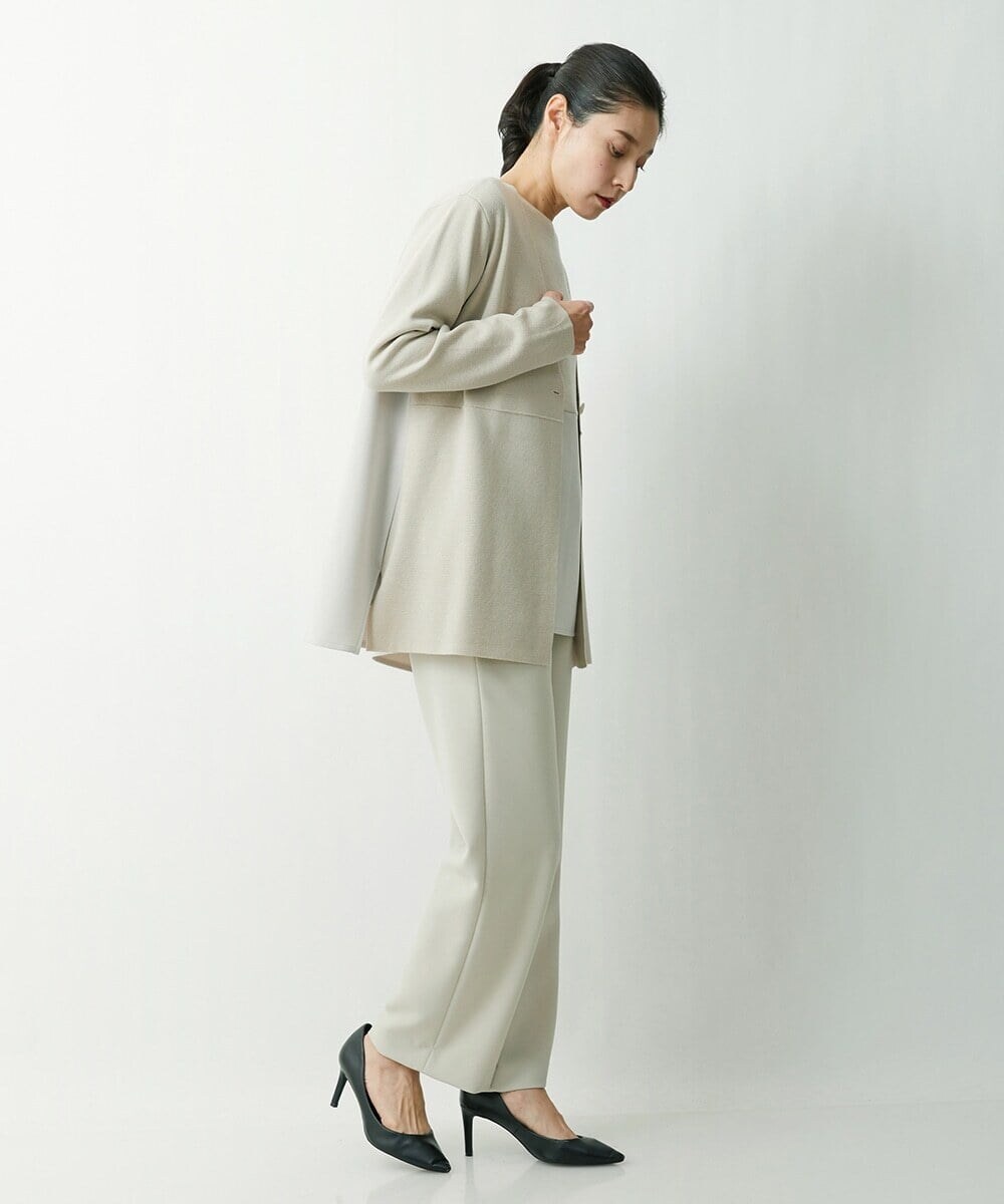 ZZSCS02270 modulation 切替デザインミラノカーディガン ベージュ