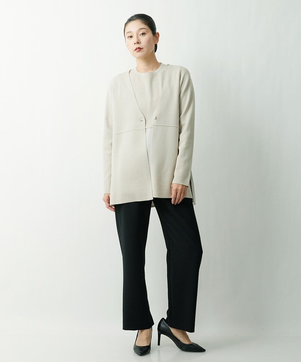 ZZSCS02270 modulation 切替デザインミラノカーディガン ベージュ