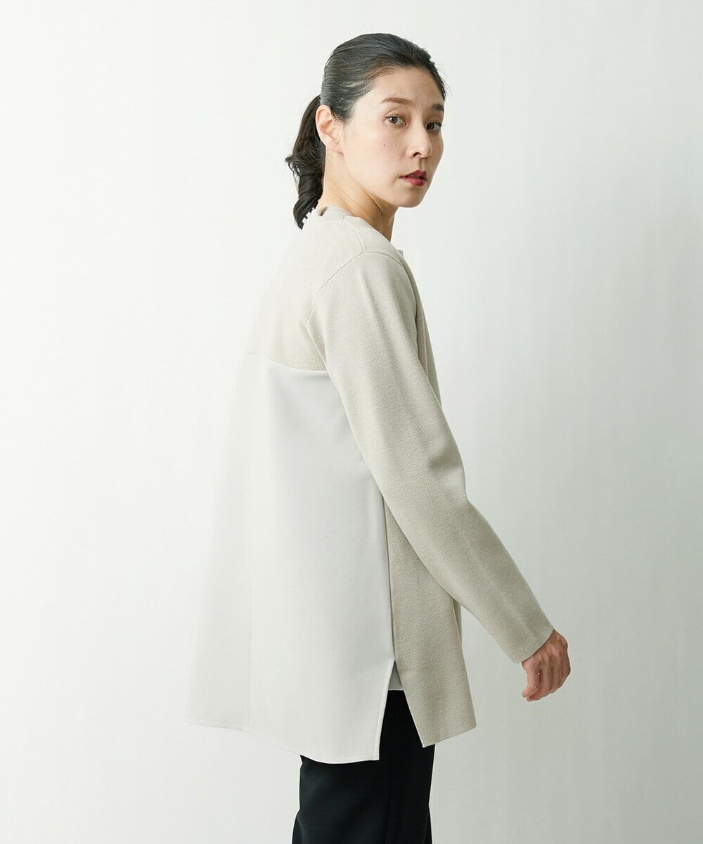 ZZSCS02270 modulation 切替デザインミラノカーディガン ベージュ