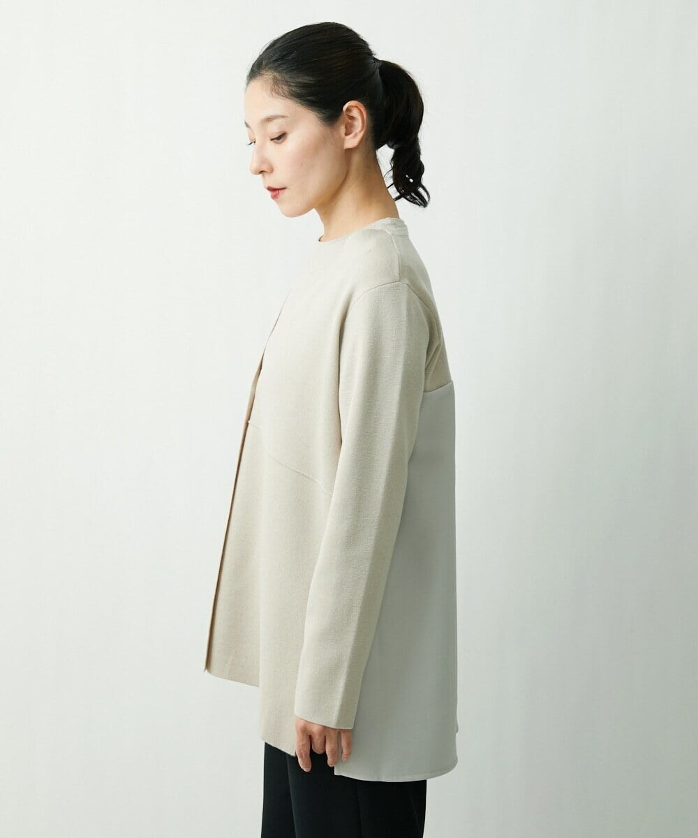 ZZSCS02270 modulation 切替デザインミラノカーディガン ベージュ