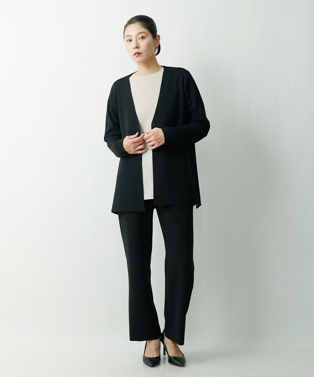ZZSCS02270 modulation 切替デザインミラノカーディガン ブラック