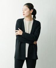 ZZSCS02270 modulation 切替デザインミラノカーディガン ブラック