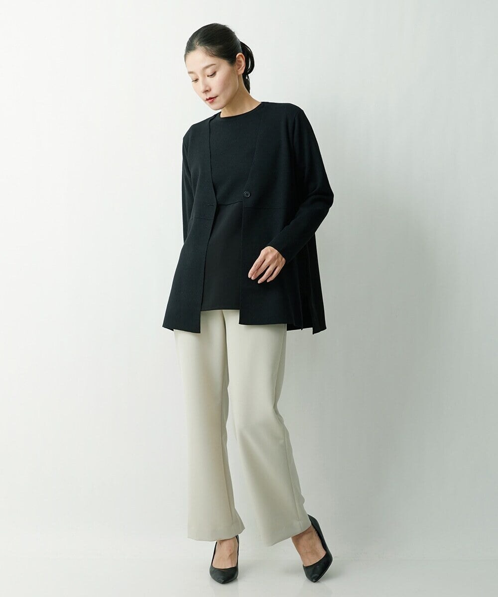 ZZSCS02270 modulation 切替デザインミラノカーディガン ブラック