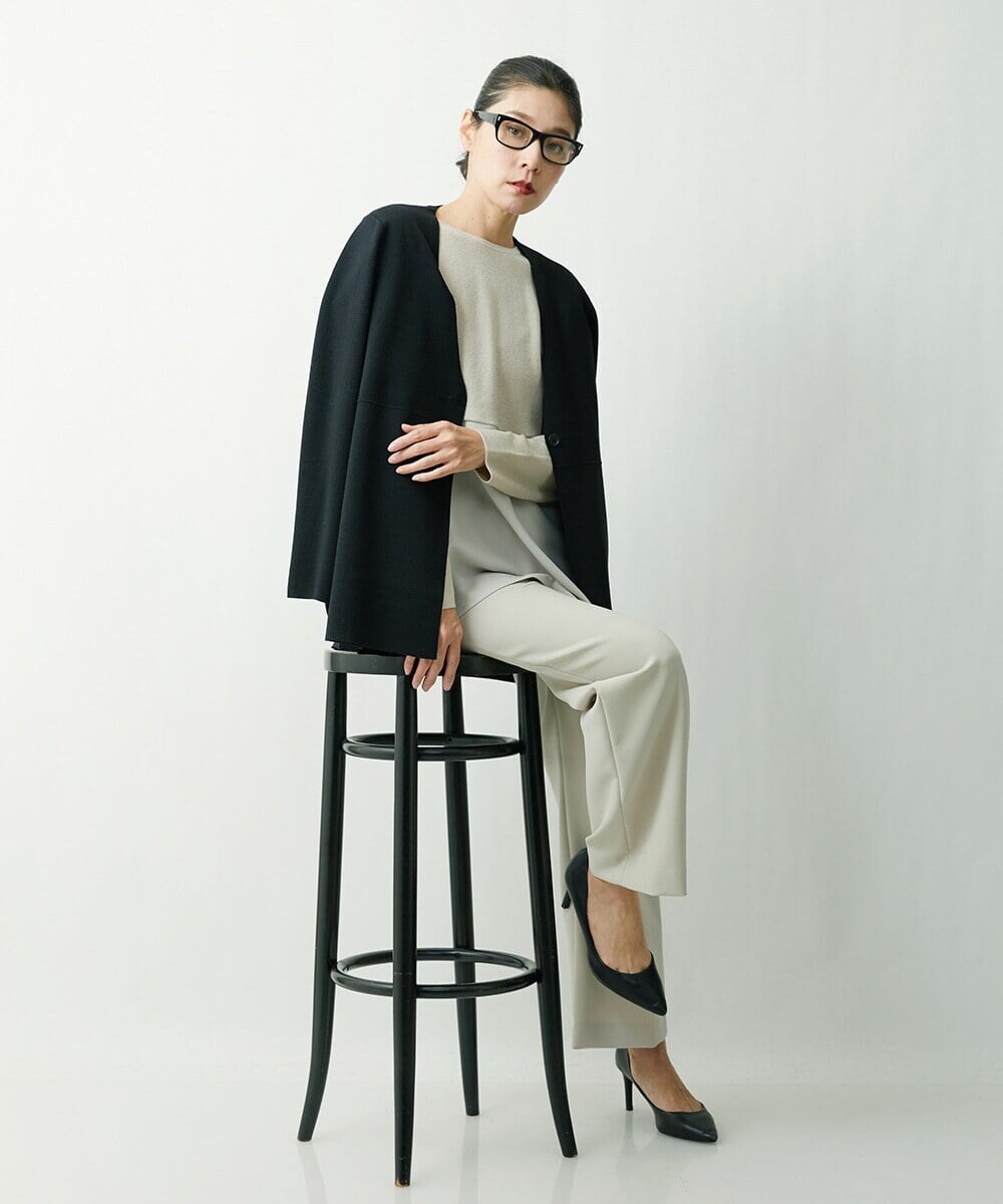 ZZSCS02270 modulation 切替デザインミラノカーディガン ブラック