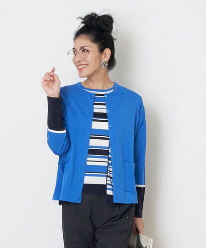 ZZSGQ20210  配色スリーブカーディガン